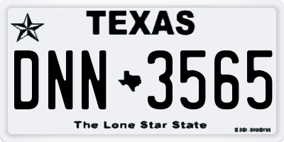 TX license plate DNN3565