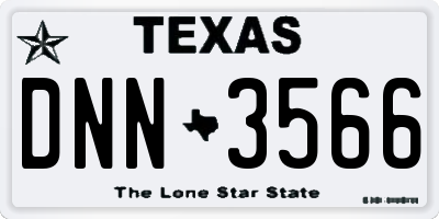 TX license plate DNN3566