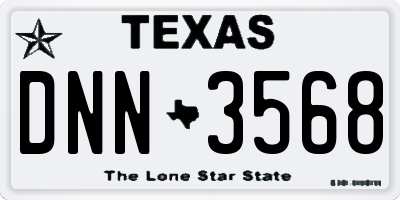 TX license plate DNN3568