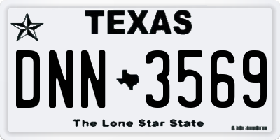 TX license plate DNN3569
