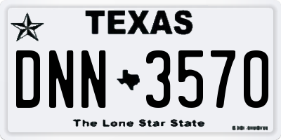 TX license plate DNN3570