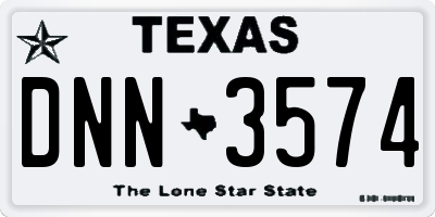TX license plate DNN3574