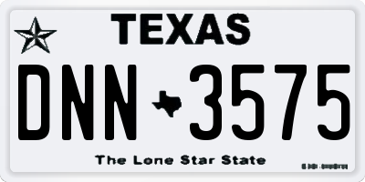 TX license plate DNN3575