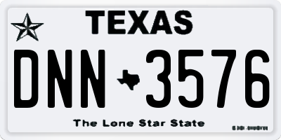 TX license plate DNN3576