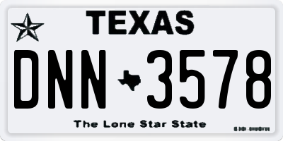 TX license plate DNN3578