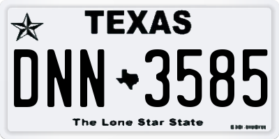 TX license plate DNN3585