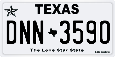TX license plate DNN3590