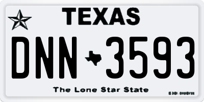 TX license plate DNN3593