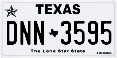 TX license plate DNN3595