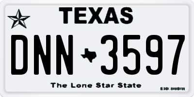 TX license plate DNN3597