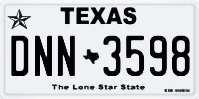 TX license plate DNN3598