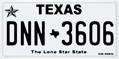 TX license plate DNN3606