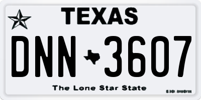 TX license plate DNN3607