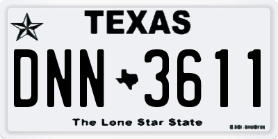 TX license plate DNN3611