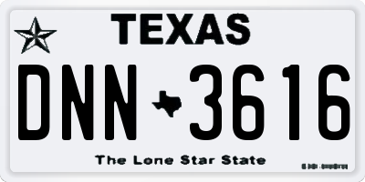 TX license plate DNN3616