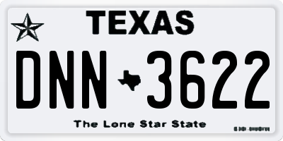 TX license plate DNN3622