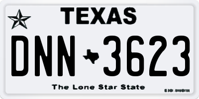 TX license plate DNN3623