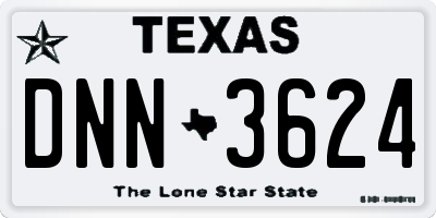 TX license plate DNN3624