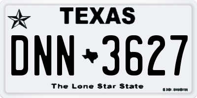 TX license plate DNN3627