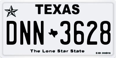 TX license plate DNN3628