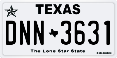 TX license plate DNN3631