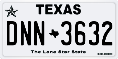 TX license plate DNN3632