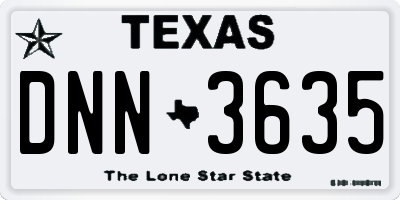 TX license plate DNN3635