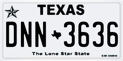 TX license plate DNN3636