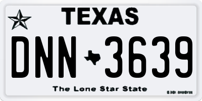 TX license plate DNN3639
