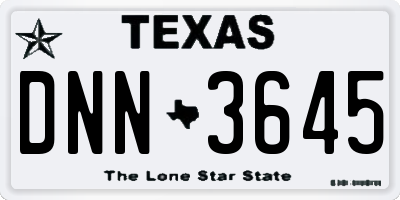 TX license plate DNN3645