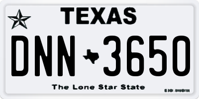 TX license plate DNN3650