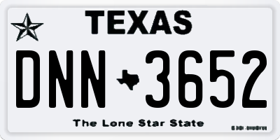 TX license plate DNN3652