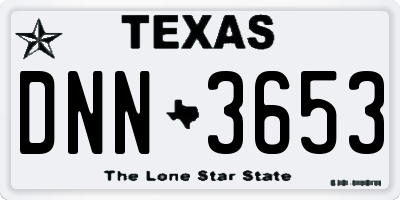 TX license plate DNN3653