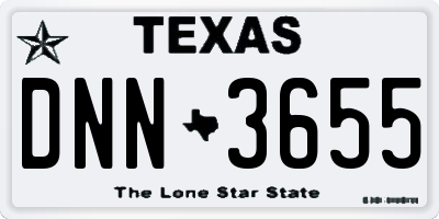 TX license plate DNN3655
