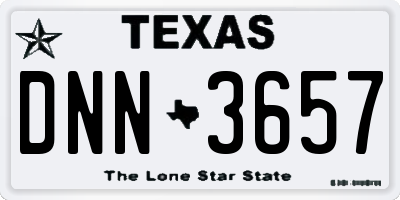 TX license plate DNN3657