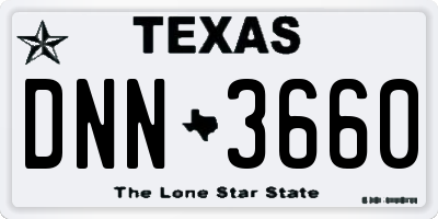TX license plate DNN3660