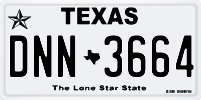 TX license plate DNN3664