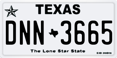 TX license plate DNN3665
