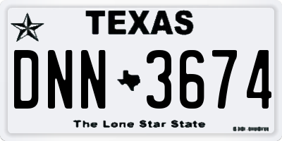 TX license plate DNN3674