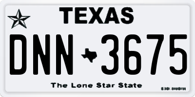 TX license plate DNN3675