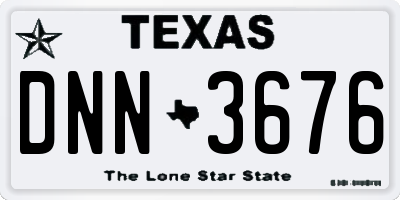 TX license plate DNN3676