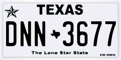 TX license plate DNN3677