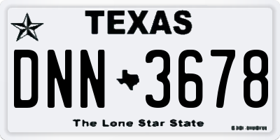TX license plate DNN3678
