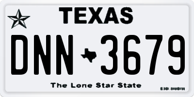 TX license plate DNN3679