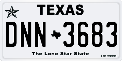 TX license plate DNN3683