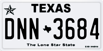 TX license plate DNN3684