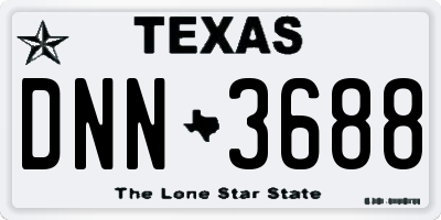 TX license plate DNN3688