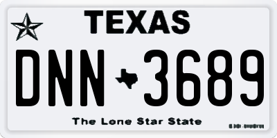 TX license plate DNN3689