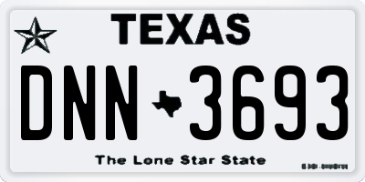 TX license plate DNN3693