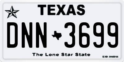 TX license plate DNN3699